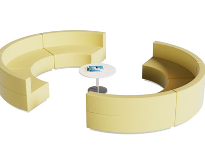 现代半圆形多人沙发 卡座多人沙发 边几3d模型 现代半圆形多人沙发 卡座多人沙发 边几