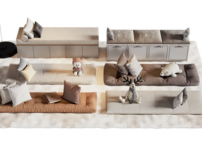 新中式沙发垫 飘窗垫子 坐垫3d模型 新中式沙发垫 飘窗垫子 坐垫