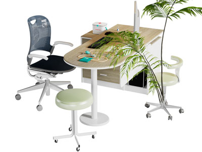 现代门诊 诊所 办公桌椅组合3d模型 现代门诊 诊所 办公桌椅组合