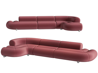 现代弧形多人沙发3d模型 现代弧形多人沙发