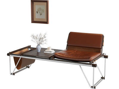 现代中古风组合边几休闲椅子