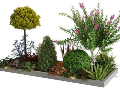 现代花坛花草树木景观园艺小品