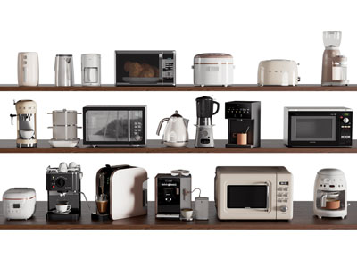 现代烤箱 咖啡机 电饭锅 厨房电器3d模型 现代烤箱 咖啡机 电饭锅 厨房电器