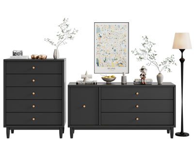 法式玄关柜 边柜3d模型 法式玄关柜 边柜