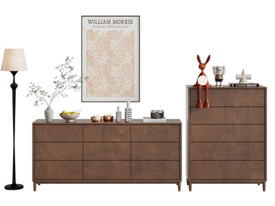 现代中古风玄关柜 边柜 斗柜3d模型 现代中古风玄关柜 边柜 斗柜