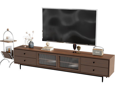 现代中古风电视柜 电视机
