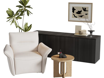 现代单人沙发 玄关柜 边柜3d模型 现代单人沙发 玄关柜 边柜