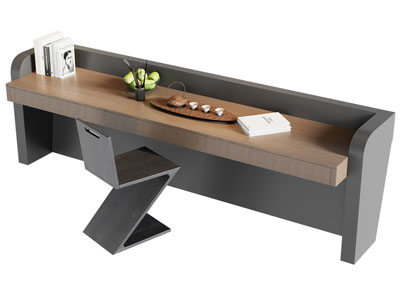 侘寂风书桌椅组合3d模型 侘寂风书桌椅组合