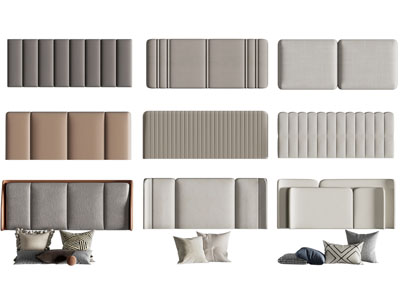 现代软包双人床床头