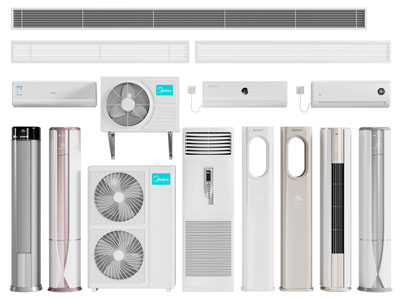 现代柱形 立式空调 壁挂式空调3d模型 现代柱形 立式空调 壁挂式空调