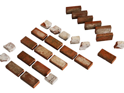 现代红砖 破旧的砖头 碎砖