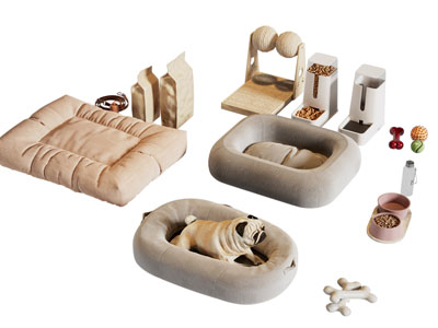 现代猫窝 猫粮 宠物生活用品3d模型 现代猫窝 猫粮 宠物生活用品