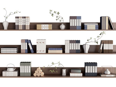 新中式书籍 书本 花瓶花卉摆件组合3d模型 新中式书籍 书本 花瓶花卉摆件组合