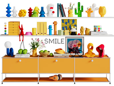 现代多巴胺玄关柜 边柜 饰品置物架 墙饰3d模型 现代多巴胺玄关柜 边柜 饰品置物架 墙饰