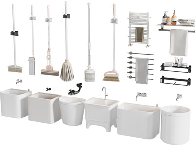 现代拖把池 拖把 毛巾架 卫浴小件