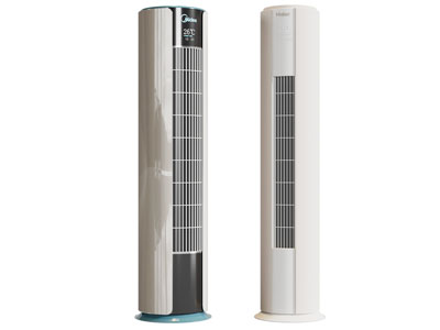 现代圆柱形立式空调3d模型 现代圆柱形立式空调