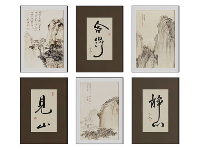 新中式装饰挂画3d模型 新中式装饰挂画