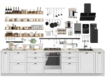 调料瓶 碗碟勺铲 厨具组合 厨房电器3d模型 调料瓶 碗碟勺铲 厨具组合 厨房电器