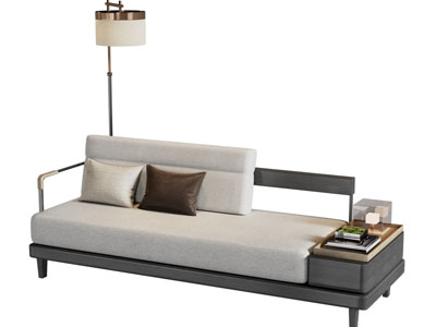 新中式多人沙发 落地灯3d模型 新中式多人沙发 落地灯