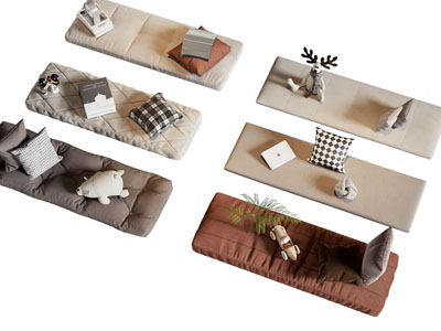 现代飘窗垫 沙发垫 坐垫3d模型 现代飘窗垫 沙发垫 坐垫