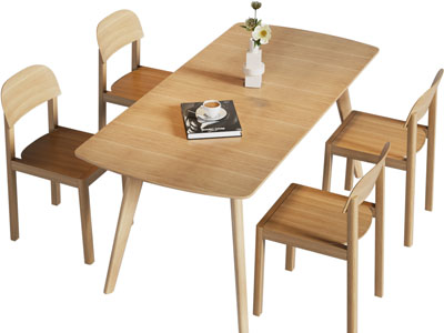 北欧实木餐桌椅组合3d模型 北欧实木餐桌椅组合