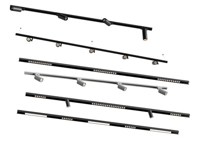 现代可转向筒灯射灯 轨道磁吸灯3d模型 现代可转向筒灯射灯 轨道磁吸灯