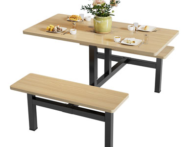 现代饭店食堂固定餐桌椅组合3d模型 现代饭店食堂固定餐桌椅组合