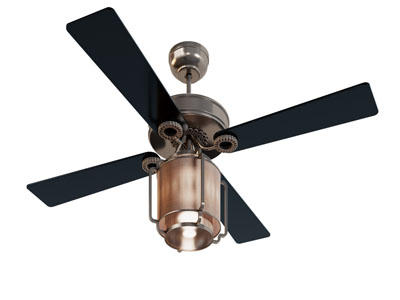 新中式吊扇灯3d模型 新中式吊扇灯