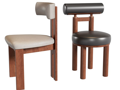 侘寂风休闲椅子 餐椅