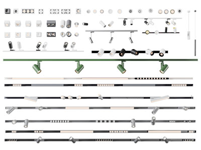 现代可转向筒灯射灯 轨道磁吸灯3d模型 现代可转向筒灯射灯 轨道磁吸灯