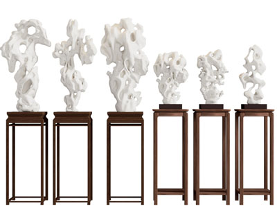 新中式假山 雕塑雕刻 摆件组合3d模型 新中式假山 雕塑雕刻 摆件组合