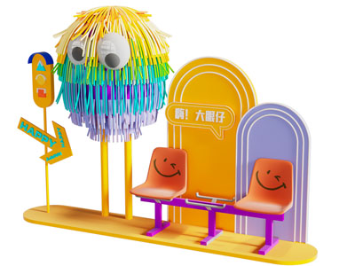 现代网红打卡拍照点 美陈 摆件组合3d模型 现代网红打卡拍照点 美陈 摆件组合