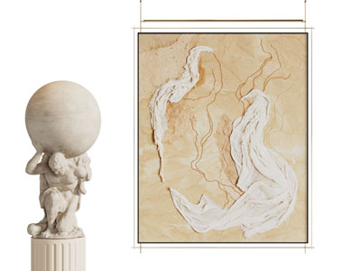 现代装饰挂画 肌理画3d模型 现代装饰挂画 肌理画