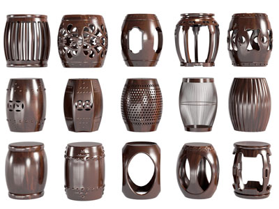 新中式鼓凳 圆形凳子