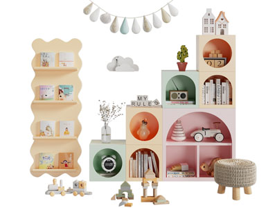 现代儿童玩具装饰柜 书架 积木玩具3d模型 现代儿童玩具装饰柜 书架 积木玩具