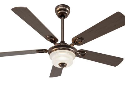 美式五叶吊扇灯3d模型 美式五叶吊扇灯