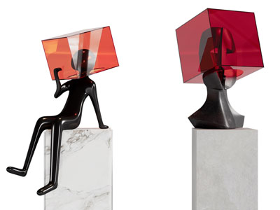 现代艺术雕塑摆件组合3d模型 现代艺术雕塑摆件组合