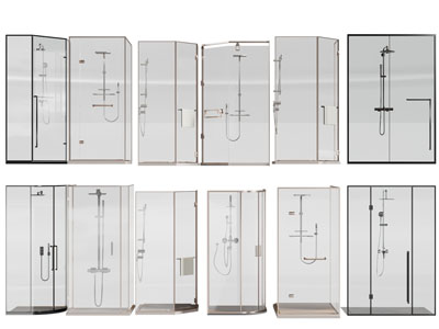 现代玻璃淋浴房3d模型 现代玻璃淋浴房