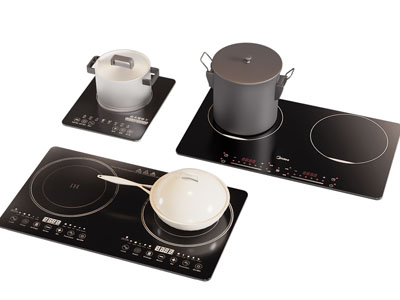 现代电磁炉 锅具 厨房电器3d模型 现代电磁炉 锅具 厨房电器