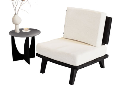 现代休闲椅子 边几