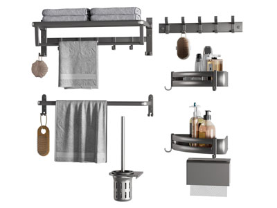 现代毛巾架 护肤品 卫浴小件