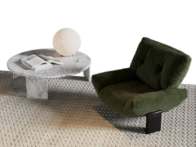 现代休闲椅子 边几