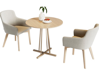 现代休闲餐桌椅组合3d模型 现代休闲餐桌椅组合