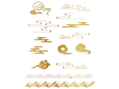 新中式祥云剪影 剪纸 墙饰 墙贴3d模型 新中式祥云剪影 剪纸 墙饰 墙贴