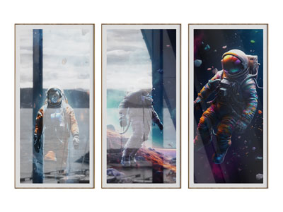 现代宇航员图案装饰挂画3d模型 现代宇航员图案装饰挂画