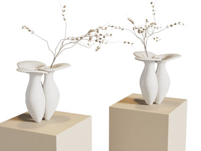 现代花瓶花卉 摆件组合3d模型 现代花瓶花卉 摆件组合