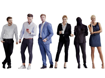 现代职场男人 女人 人物 多人3d模型 现代职场男人 女人 人物 多人