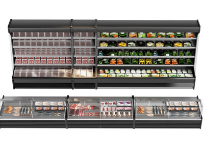 现代超市生鲜水果保鲜柜 展柜 货架3d模型 现代超市生鲜水果保鲜柜 展柜 货架