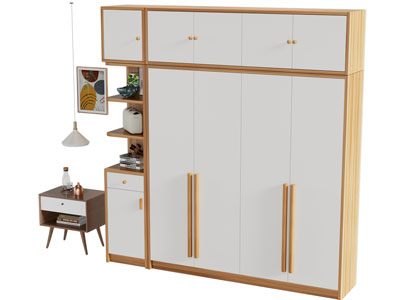 北欧衣柜 床头柜3d模型 北欧衣柜 床头柜