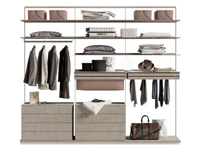 现代开放式衣柜3d模型 现代开放式衣柜